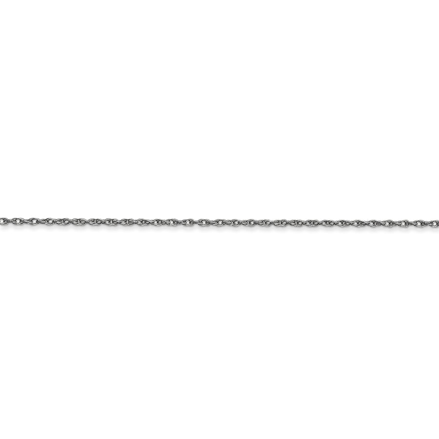 Cadena tipo cable cardada de oro blanco de 10 k de 0,95 mm
