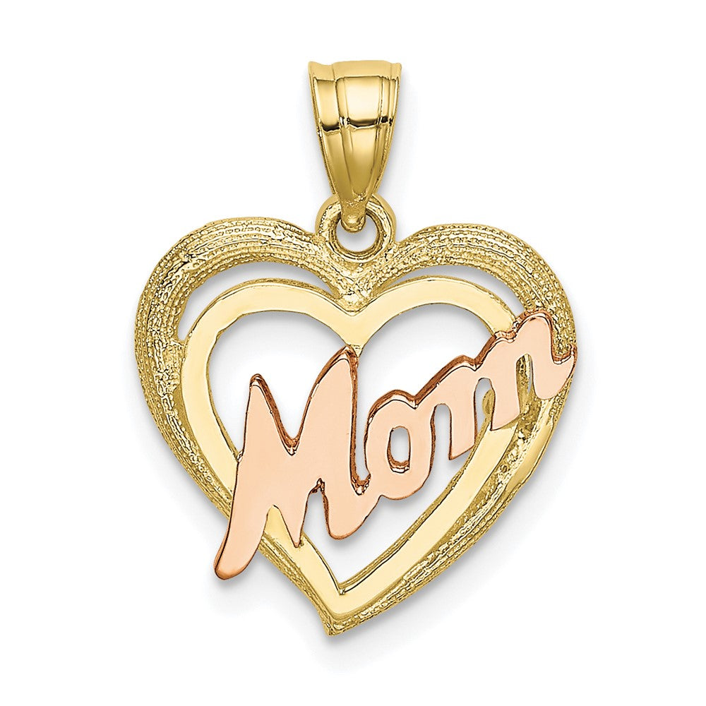 Dije Corazón Mom en Oro Bicolor de 10K