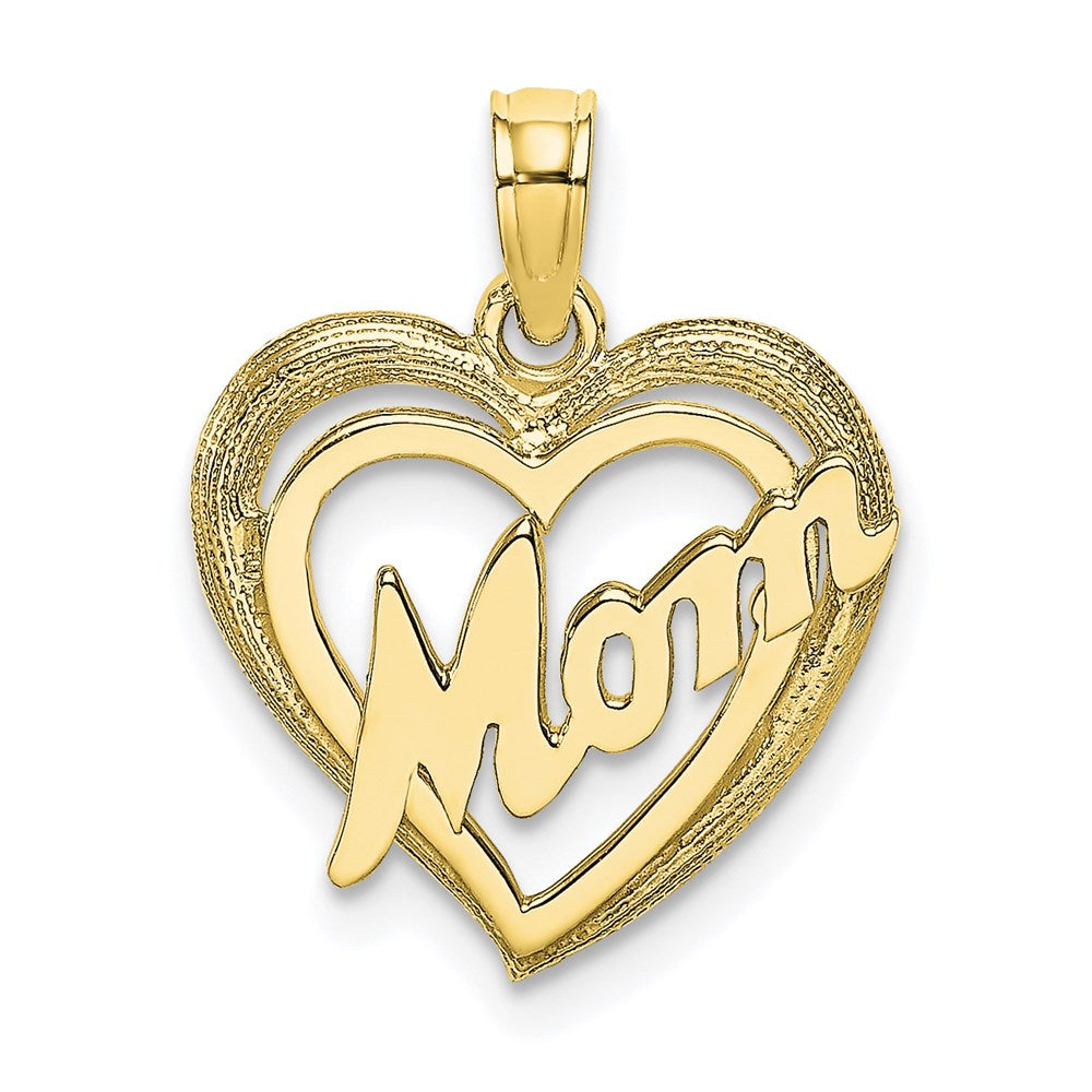Dije 10K Mom Dentro del Corazón en Oro Amarillo