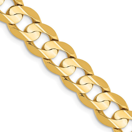 Cadena Curb Abierta Concava de 10k, 7.5 mm