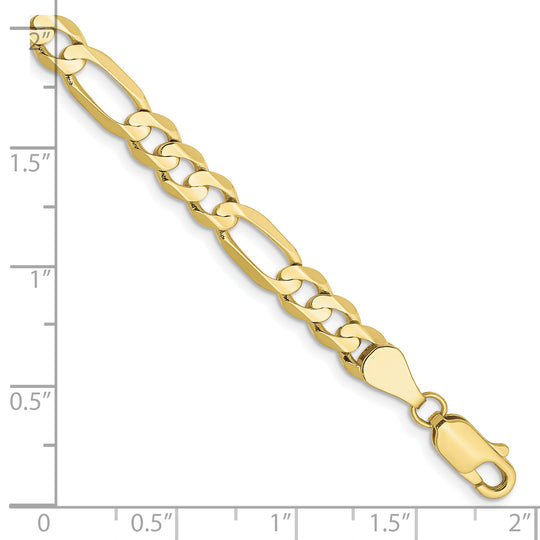 10k 5.5mm Concave Open Figaro Bracelet