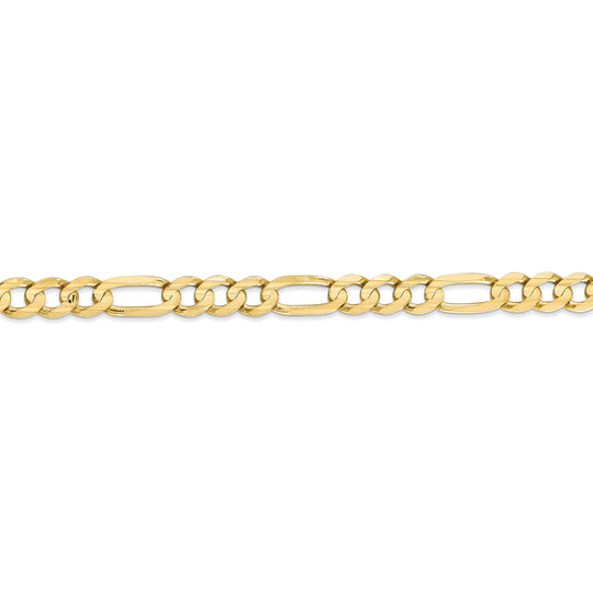 10k gold plated 6mm concave open Figaro chain