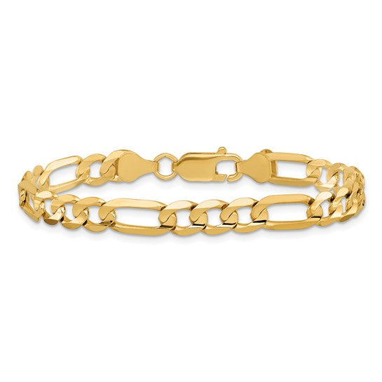 10k gold plated 6mm concave open Figaro bracelet