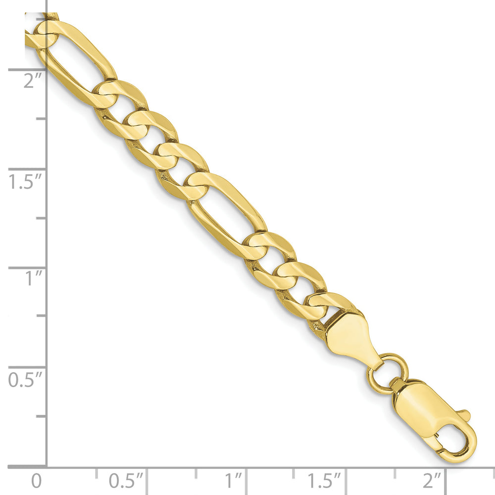 10k gold plated 6mm concave open Figaro bracelet