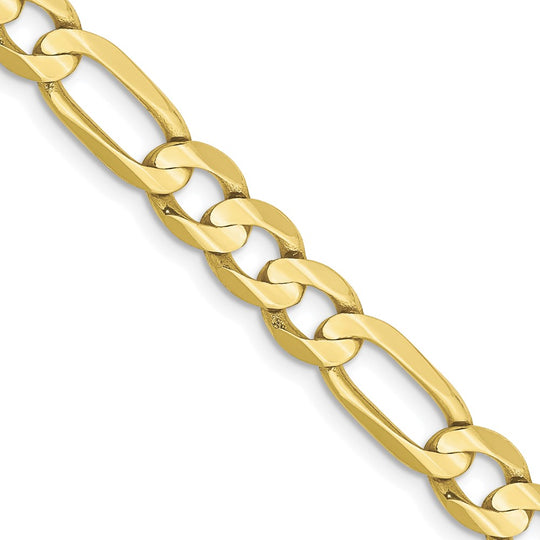 10k gold plated 6mm concave open Figaro chain