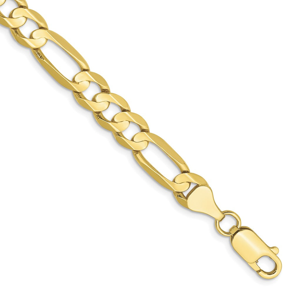 10k 6.75mm Concave Open Figaro Bracelet