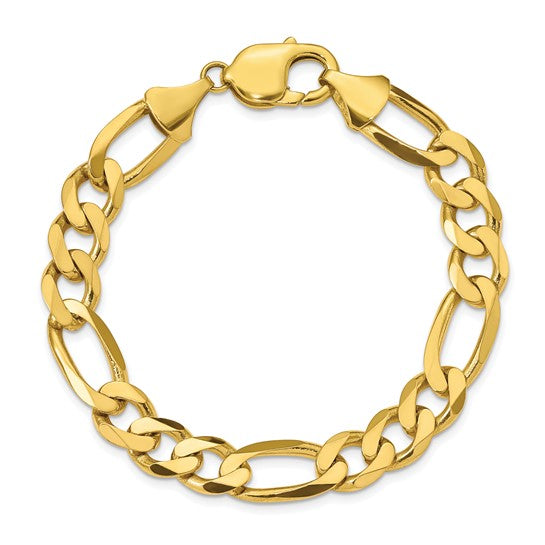 10k 10mm Concave Open Figaro Bracelet