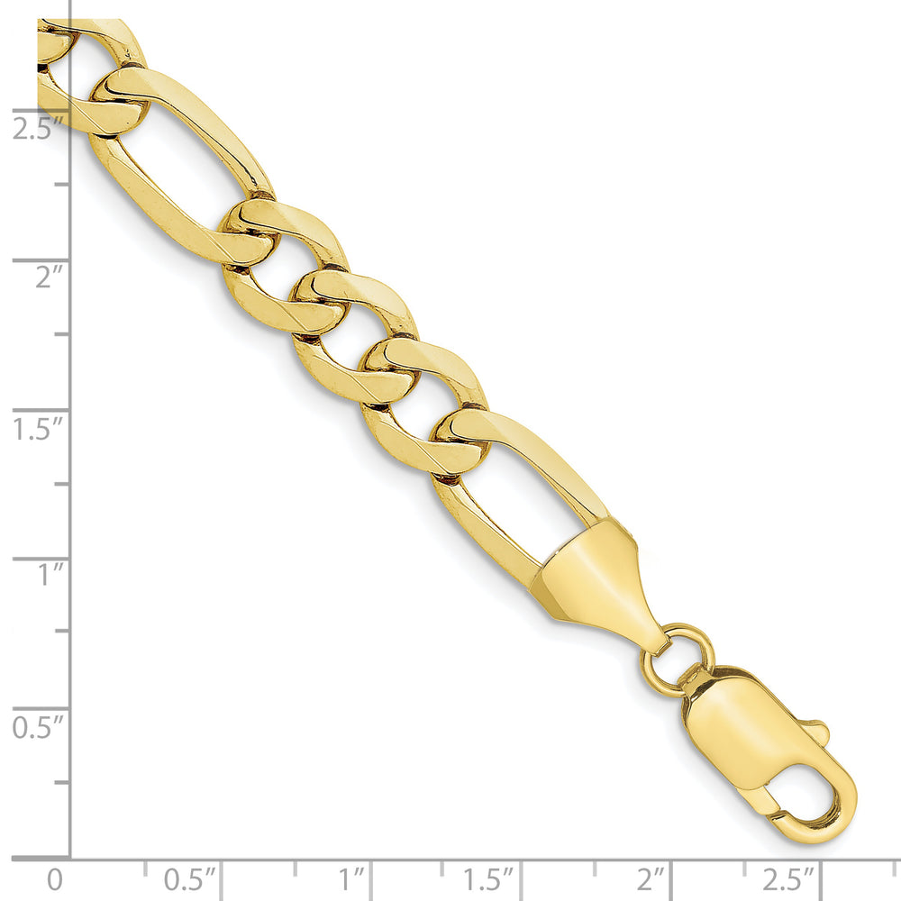 10k 10mm Concave Open Figaro Bracelet