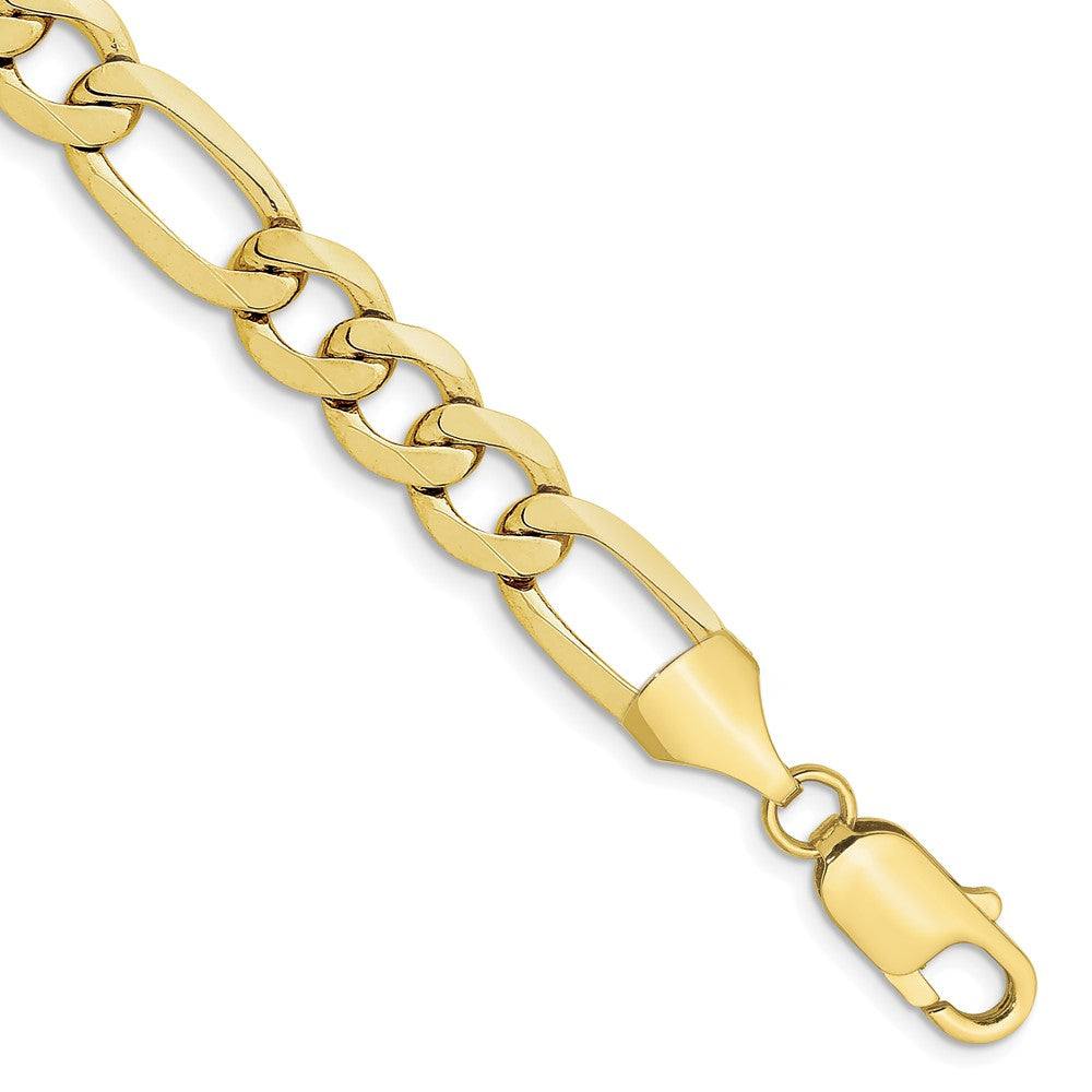 10k 10mm Concave Open Figaro Bracelet