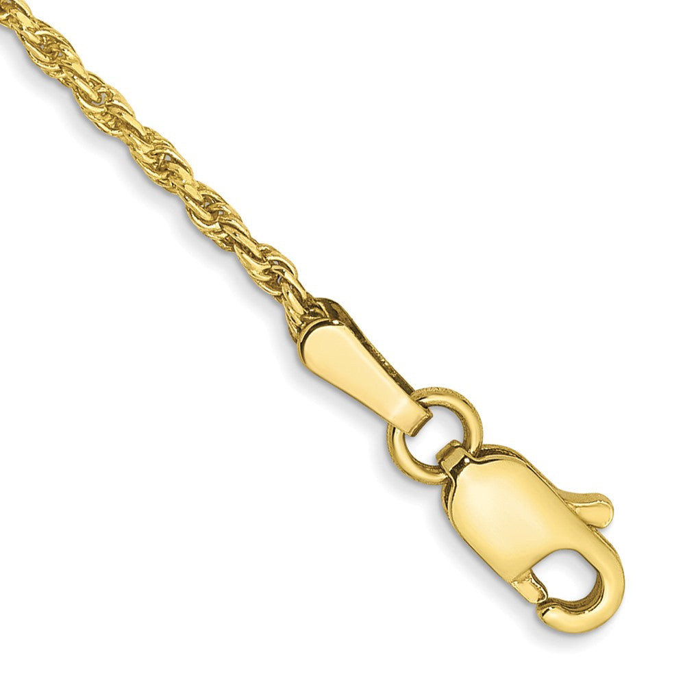 Pulsera de Cuerda 10K Oro Amarillo 1.3 mm D/C – Hecha a Máquina – 7 Pulgadas