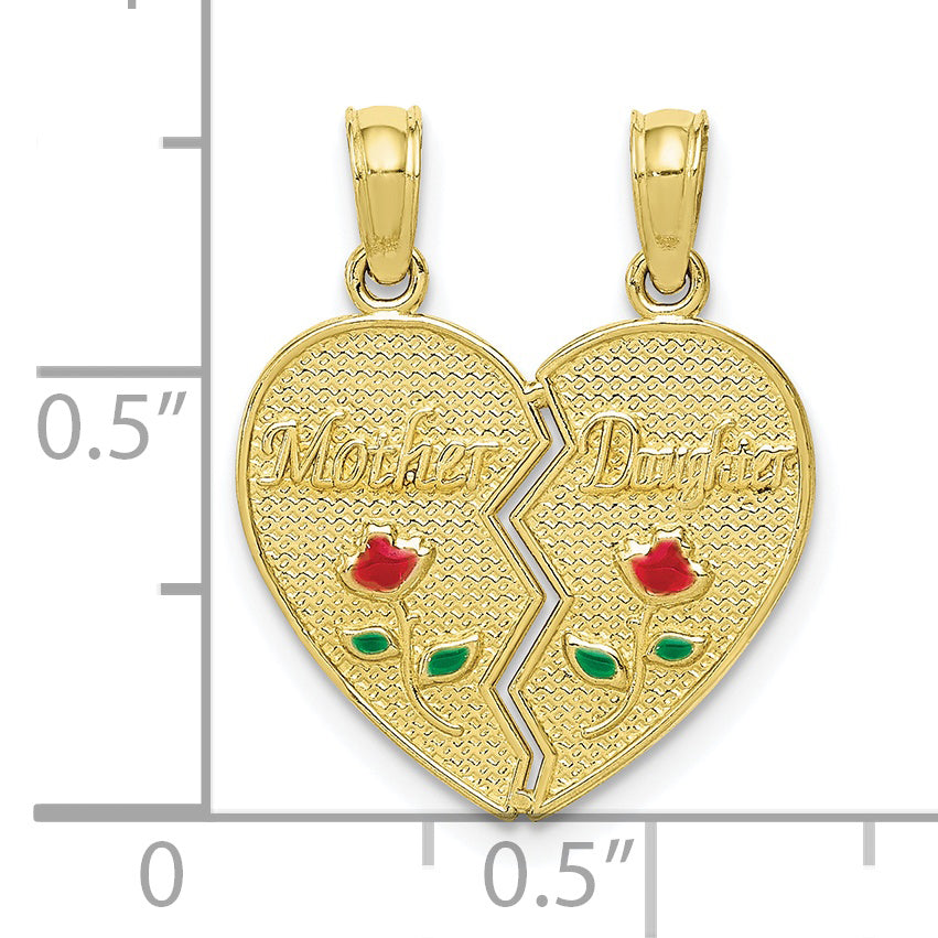 Dije de Madre e Hija en Oro de 10K Esmaltado
