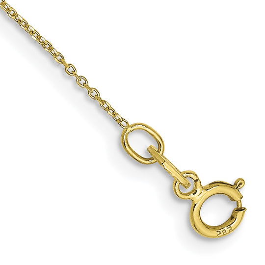 Tobillera de Oro Amarillo de 10K de 9 Pulgadas y 0.6 mm con Cadena de Eslabón Abierto y Cierre de Anillo de Resorte