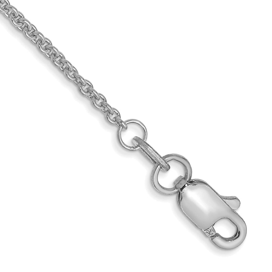 Tobillera de Oro Blanco 10K de 9 Pulgadas, 1.4 mm, Tipo Cable con Cierre de Langosta