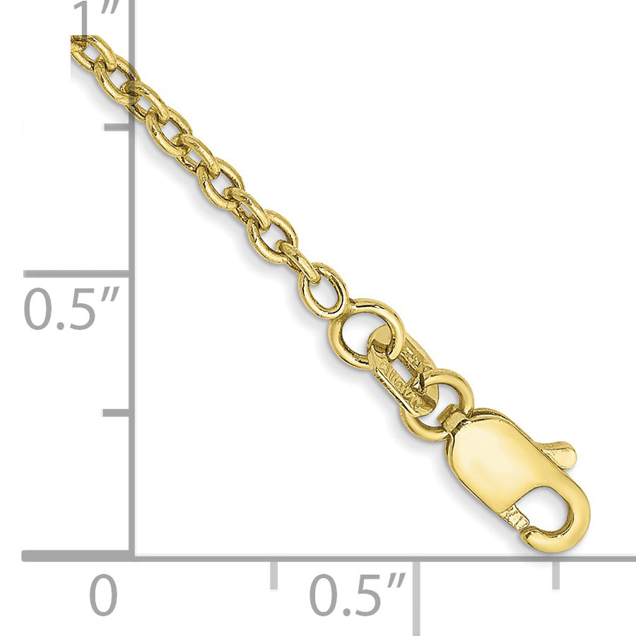Tobillera de Oro Amarillo de 10K de 10 Pulgadas y 1.8 mm Tipo Forzantina con Cierre de Langosta