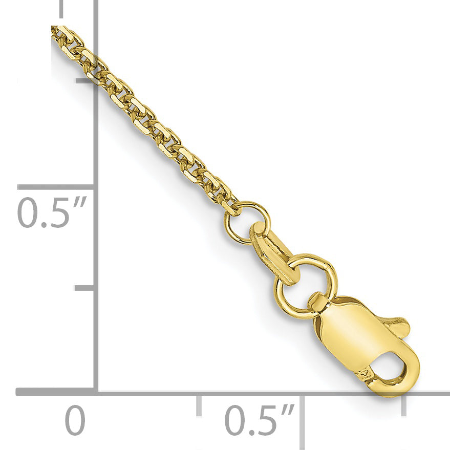 Tobillera de Oro Amarillo de 10K con Cadena Cable de 1.45mm D/C de 9 Pulgadas
