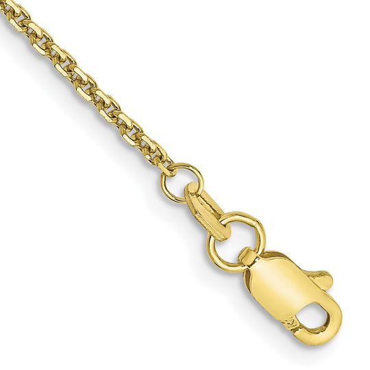 Tobillera de Oro Amarillo de 10K con Cadena Cable de 1.45mm D/C de 9 Pulgadas