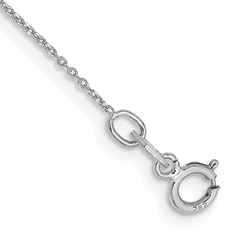 Tobillera de Cadena Cable Abierta Redonda 0.6mm con Corte Diamante en Oro Blanco de 10K