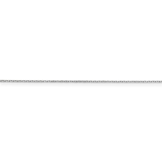 Cadena con Cierre de Anillo de Resortede de 0.8 mm en Oro Blanco de 10k