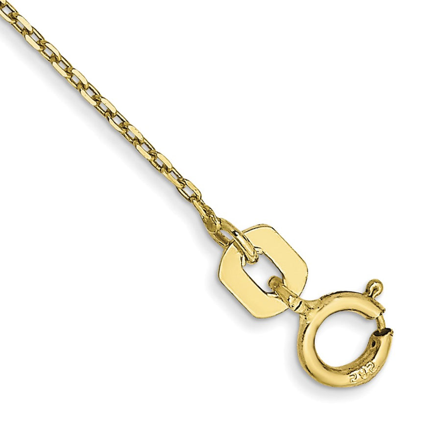 Tobillera de Oro Amarillo de 10K de 9 Pulgadas y 0.8 mm con Cadena de Cable y Cierre de Anilla de Resorte