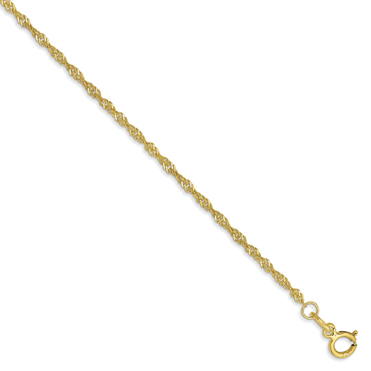 Tobillera con Cadena de 10K  y 1.4mm Singapore