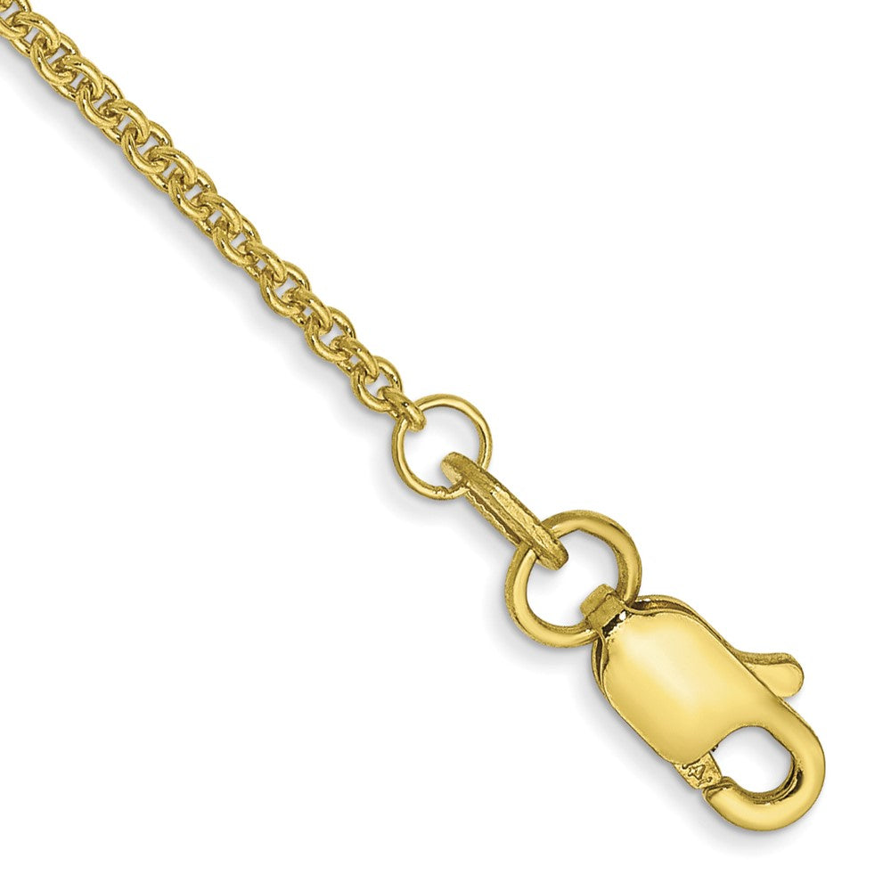 10K 1.4mm Round Open Link Chain Ring Anklet