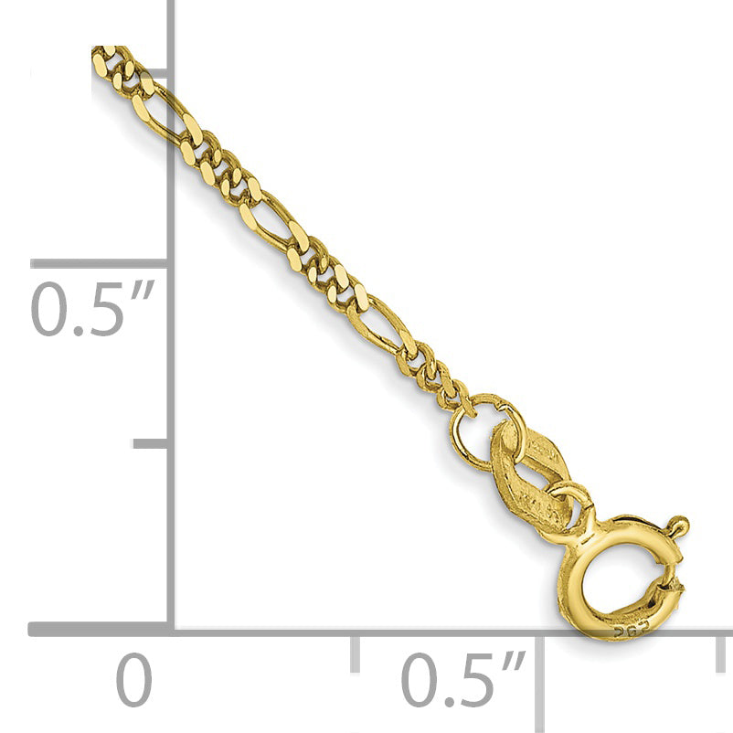 Tobillera de 10K de Oro Amarillo con Cadena Figaro de 1.25 mm