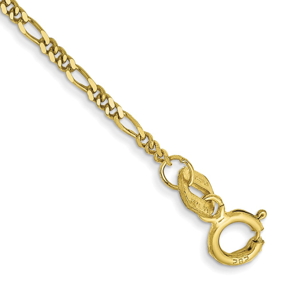 Tobillera de 10K de Oro Amarillo con Cadena Figaro de 1.25 mm