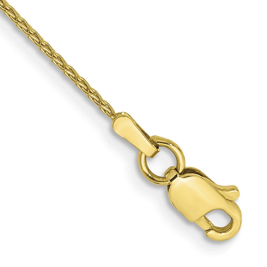 Tobillera de Cadena Parisiana de Trenza de Oro Amarillo 10K de 1 mm