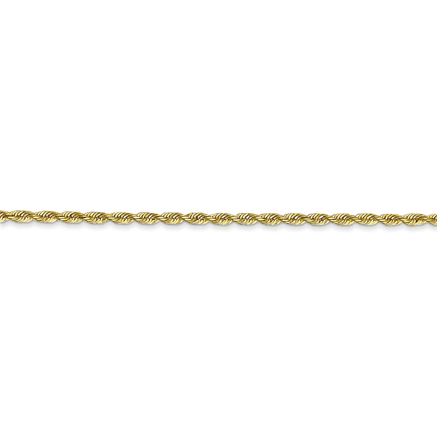 Cadena Cuádruple de Cuerda 10K 1.85mm con Corte Diamante (Cierre de Langosta)