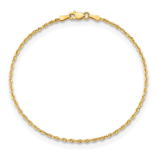 Pulsera de Cadena Cuádruple con Corte Diamantado en Oro Amarillo de 10K, 8 Pulgadas y 1.85 mm