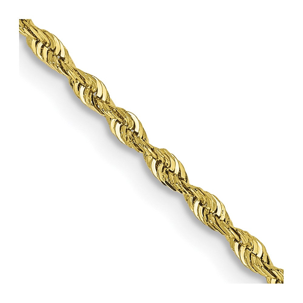 Cadena de Cuerda en Oro Amarillo de 10K – 30 Pulgadas, 1.85 mm con Cierre Langosta
