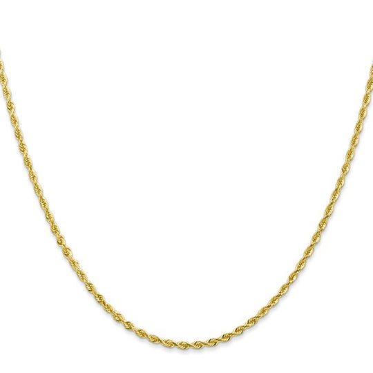 10K Yellow Gold Diamond Cut Quadruple Rope Chain – 2 mm, 26 Inches, with Lobster Clasp