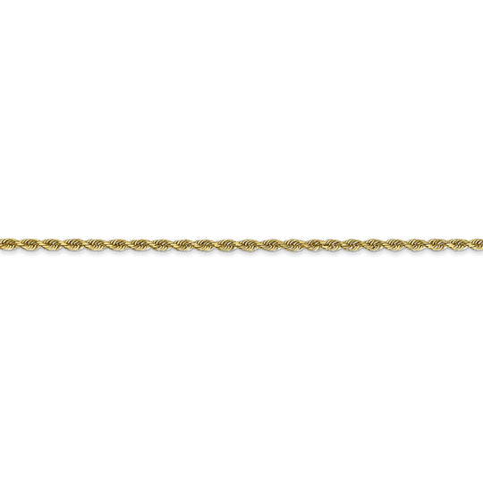 10K Yellow Gold Diamond Cut Quadruple Rope Chain – 2 mm, 26 Inches, with Lobster Clasp