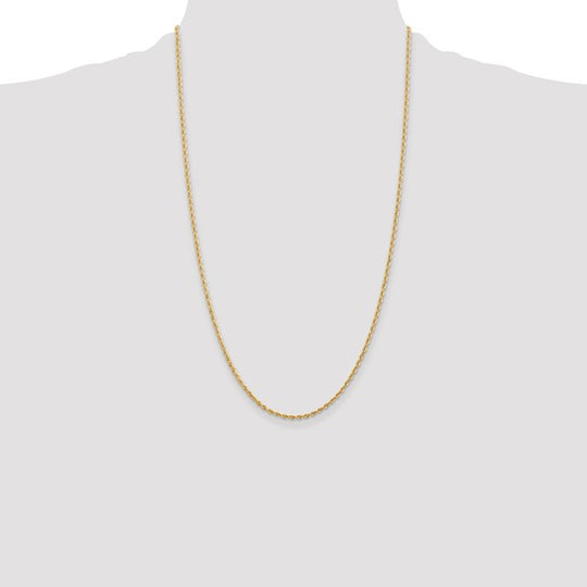 10K Yellow Gold Diamond Cut Quadruple Rope Chain – 2 mm, 26 Inches, with Lobster Clasp