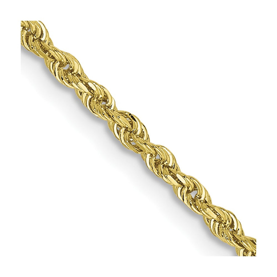 Cadena de Cuerda Cuádruple de 10k Oro Amarillo de 2mm con Cierre de Langosta