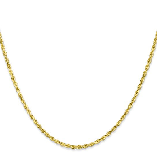 Cadena de Oro Amarillo 10K de 2.25 mm con Corte de Diamante Cuádruple y Broche de Langosta