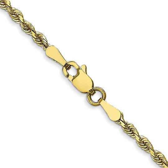 10K Yellow Gold 2.25mm Quadruple Diamond Cut Chain with Lobster Clasp