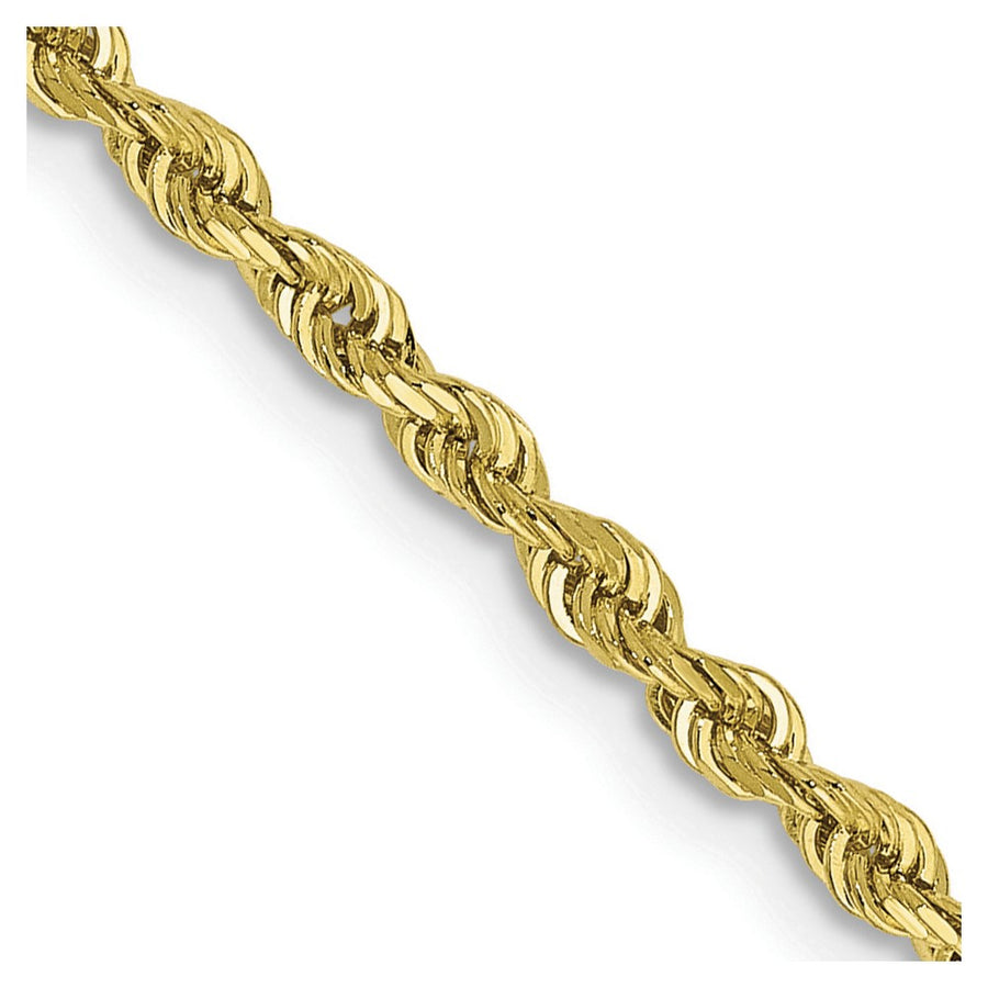 Cadena de Oro Amarillo 10K de 2.25 mm con Corte de Diamante Cuádruple y Broche de Langosta