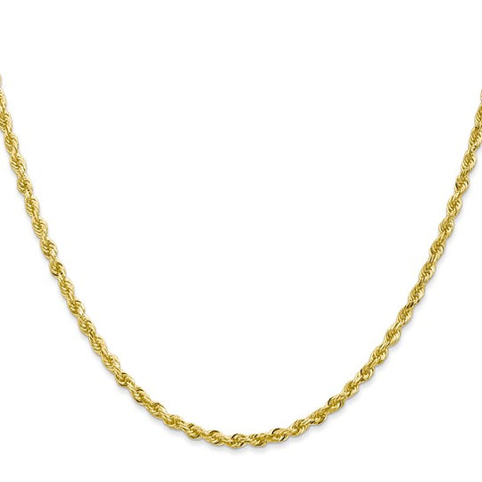 Cadena Rope Quadruple de 10K, 2.75 mm con Corte Diamante