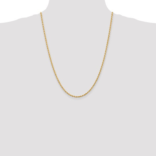 Cadena Rope Quadruple de 10K, 2.75 mm con Corte Diamante