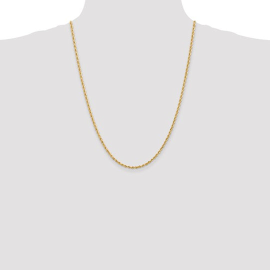 Cadena Rope Quadruple de 10K, 2.75 mm con Corte Diamante