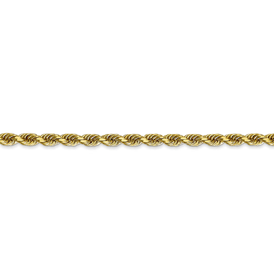 Cadena de Cuerda de 10K de 3.35 mm con Corte Diamante y Cuádruple