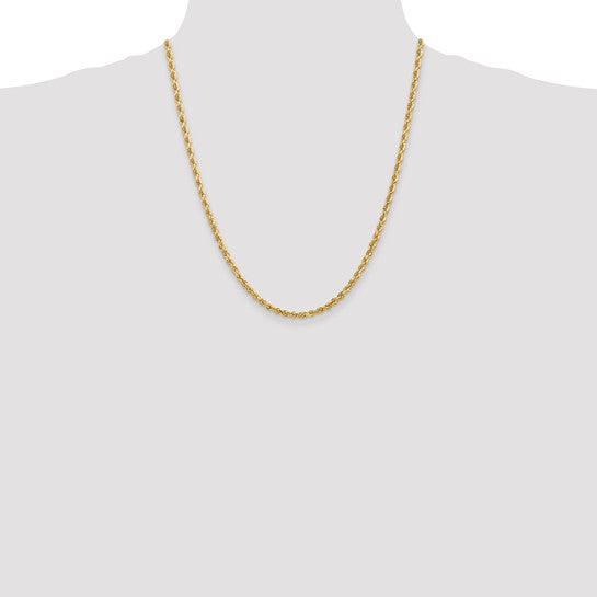 Cadena de Cuerda de 10K de 3.35 mm con Corte Diamante y Cuádruple