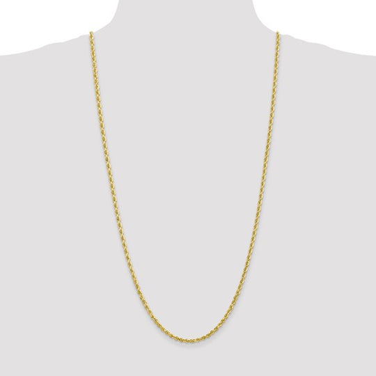 10K Diamond Cut Quadruple Rope Chain, 30 Inch, 3.35 mm