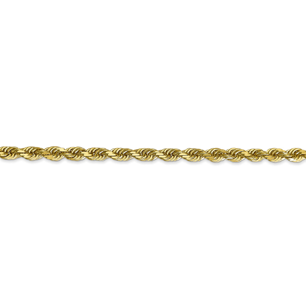 Cadena de Cuerda Cuádruple de 10k Oro Amarillo de 4mm con Cierre de Langosta