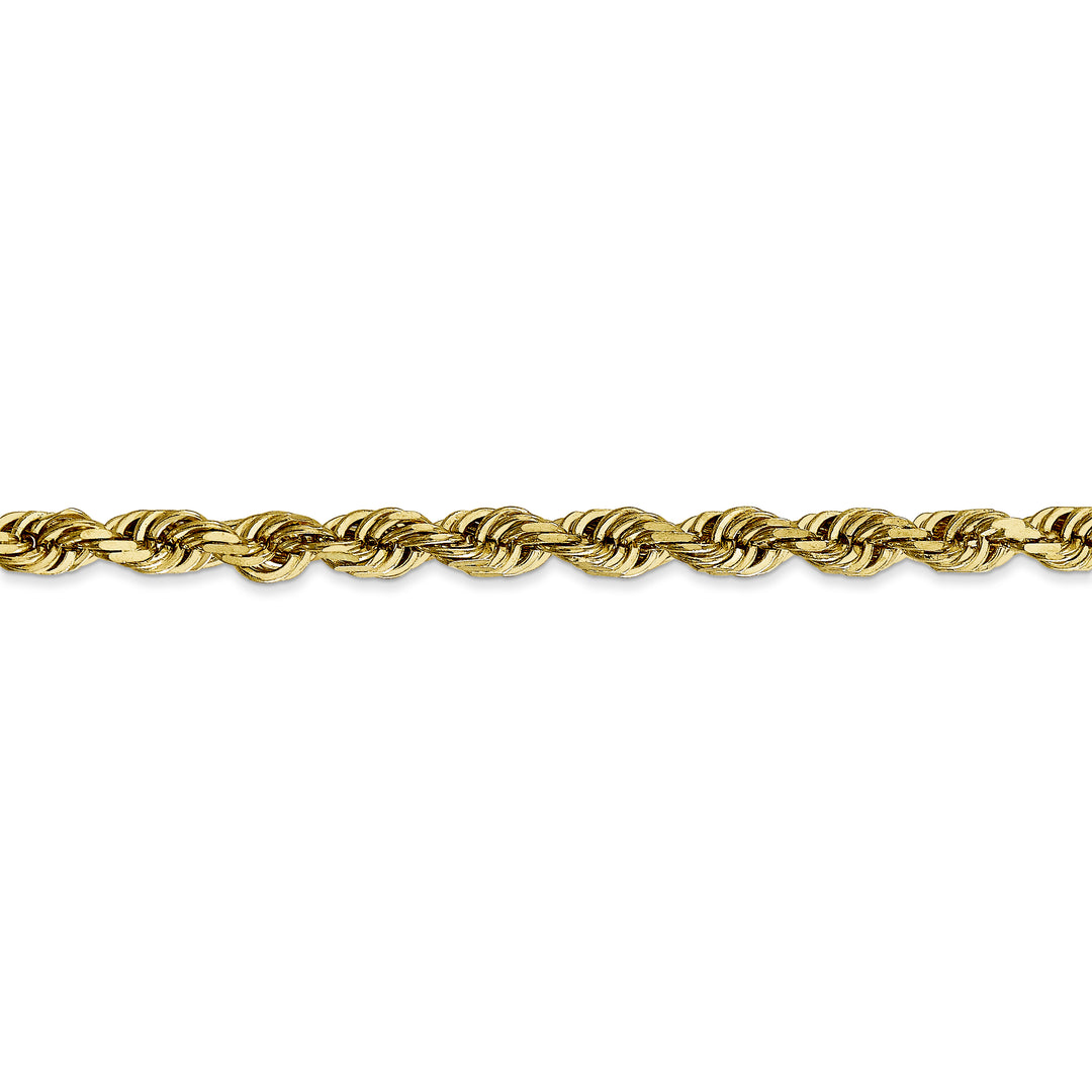 Cadena de 10K de 20 Pulgadas y 4.5 mm con Diseño de Cuerda Cuádruple y Corte Diamante