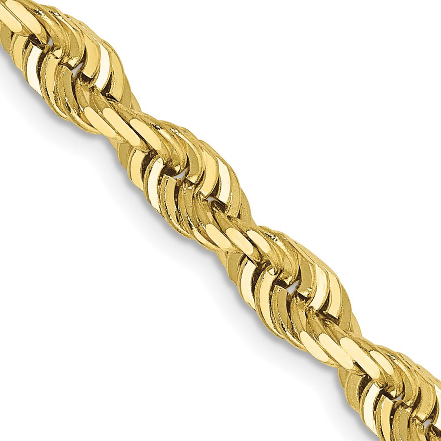 Cadena de Cuerda de 10k Oro Amarillo de 26 Pulgadas y 5mm con Cierre de Langosta