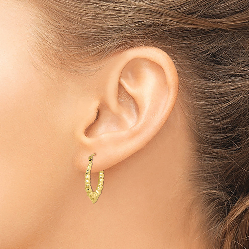 Classic Hollow Polished 10k Gold Earrings