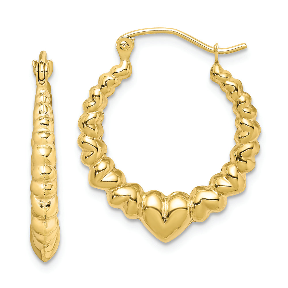 Classic Hollow Polished 10k Gold Earrings
