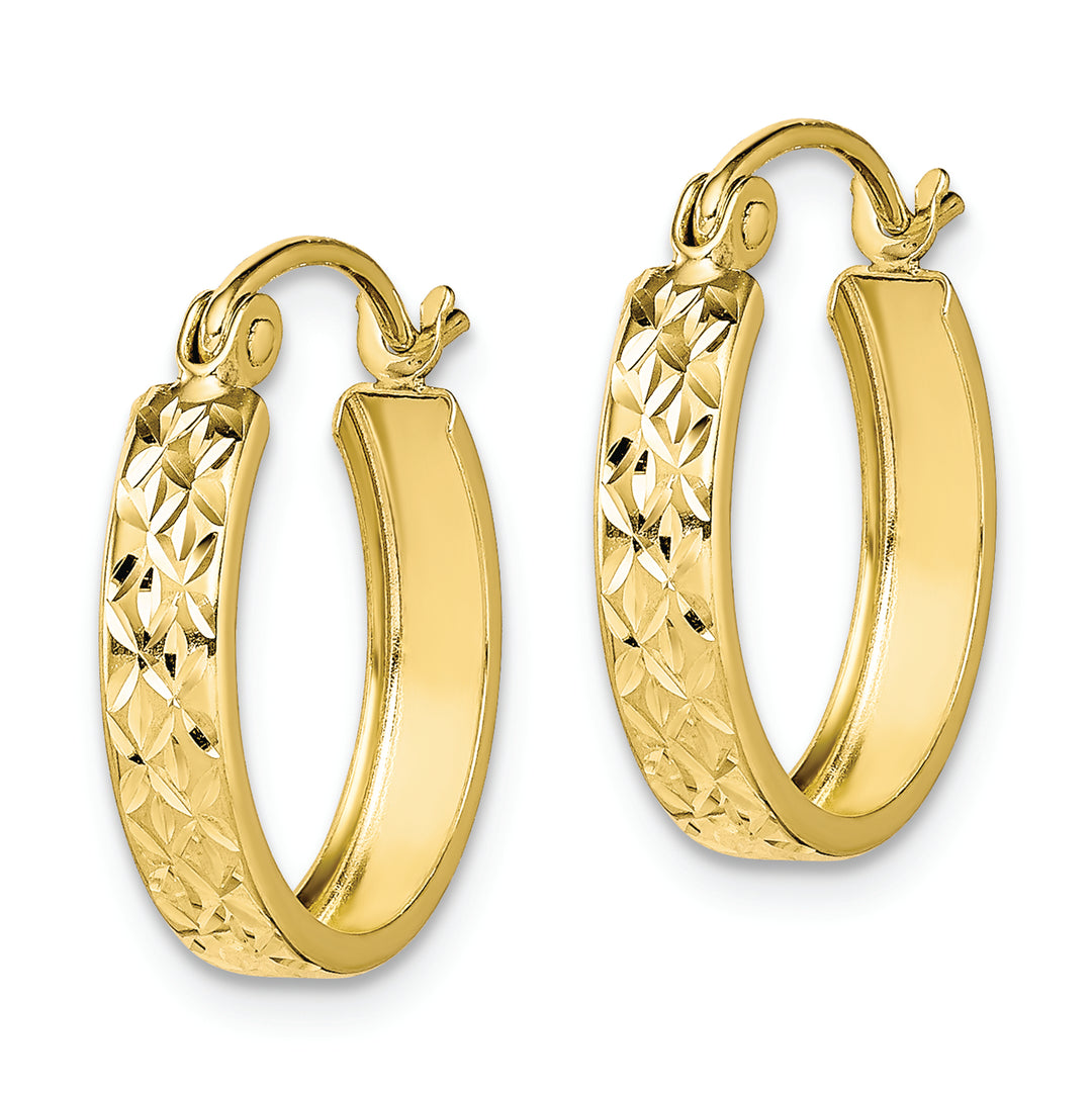 Aretes de Aro Tubo Cuadrado D/C en Oro Amarillo de 10k
